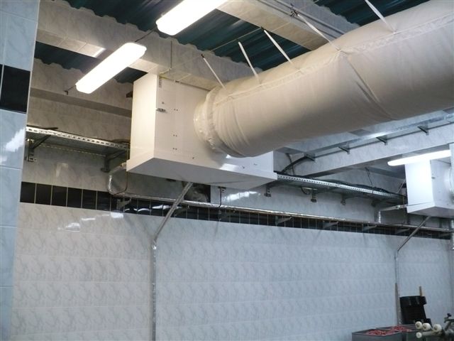  
MEAT FACTORY - Podolsk , Moscow - Refrigeration installation -  20 pcs CS50H industrial unit coolers for  textile duct application 